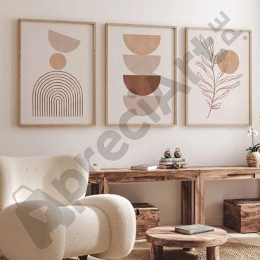 Cuadros de Arte Bohemio - Equilibrio Terracota - Set de 3