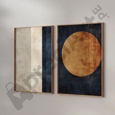 Cuadros Abstractos - Luna Dorada - Set de 2