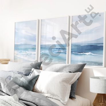 Cuadros de Paisajes - Olas Calmadas - Set de 3