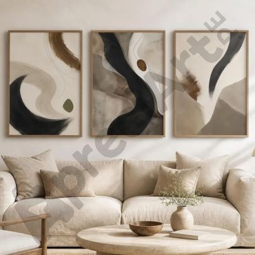 Cuadros Abstractos - Materia Serena - Set de 3