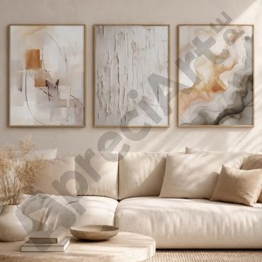 Cuadros Abstractos - Pinceladas de Ámbar - Set de 3  