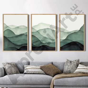 Cuadros Abstractos - Trazos en Movimiento - Set de 3  