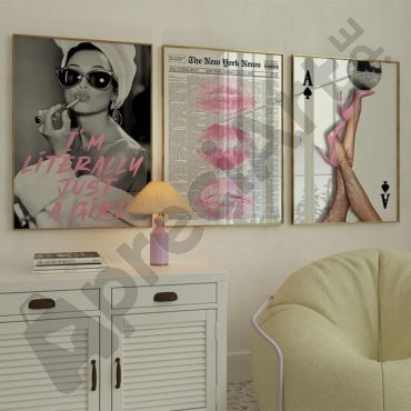 Cuadros Aesthetic - Pink Pop - Set de 3