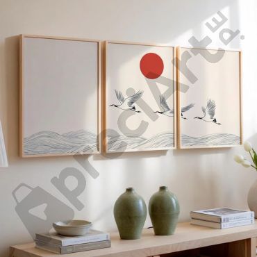 Cuadros Japoneses - Sol Naciente - Set de 3