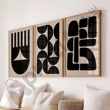 Cuadros para Sala - Formas Unidas - Set de 3