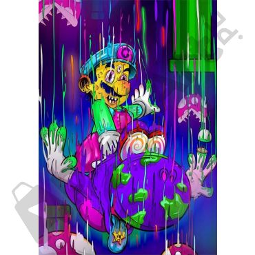Póster Mario Bros - Luigi retro alterado