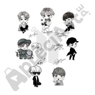 Pósters de BTS - BTS Cartoon Characters