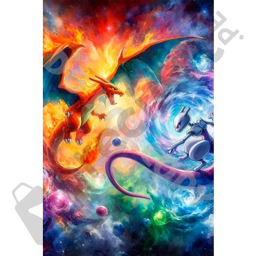 Pósters de Pokémon - Charizard y Mewtwo
