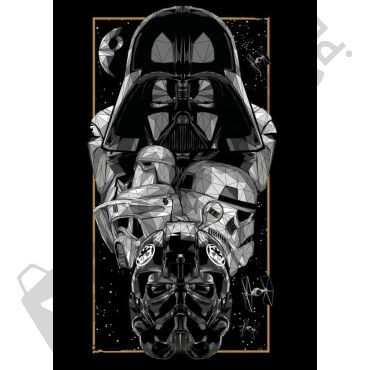 Pósters de Star Wars - Darth Vader y Tropas Imperiales - Arte Poligonal