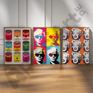 Cuadros de Famosos - Patrones - Andy Warhol - Set de 3