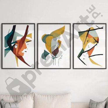Cuadros Abstractos - No Grites - Set de 3