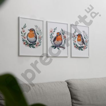 Cuadros de aves: Pájaros en Miniatura - Set de 3