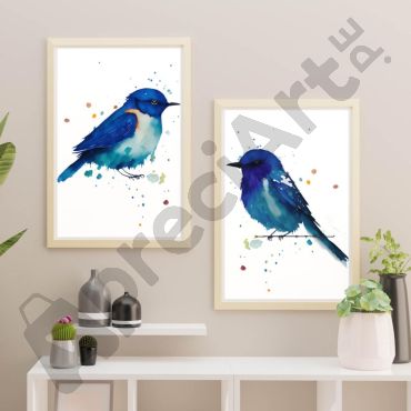 Cuadros de aves: Pareja de Aves - Set de 2