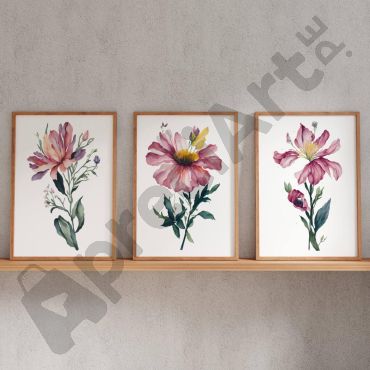 Cuadros de flores - Trío de Rosas Eternas - Set de 3