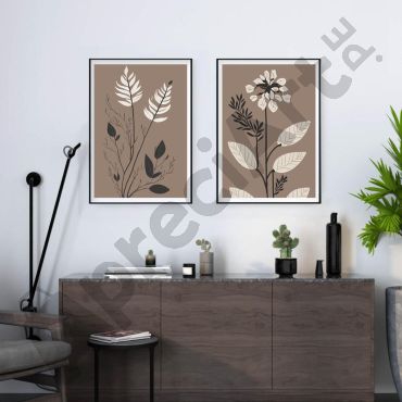 Cuadros de Plantas - Pack Botánico Beige - Set de 2