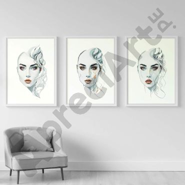 Cuadros Modernos - Tres mujeres con fuerza y coraje - Set de 3
