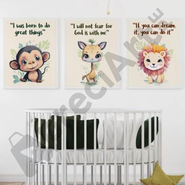 Cuadros para Bebés - Palabras Motivadoras - Set de 3