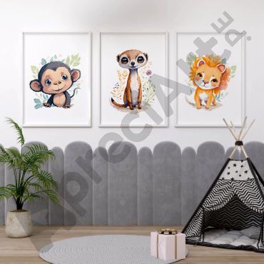 Cuadros para Bebés - Safari Africano - Set de 3