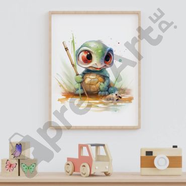 Cuadros para Bebés - Tortuga en Acuarela