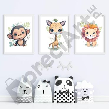 Cuadros para Bebés - Vida Salvaje - Set de 3