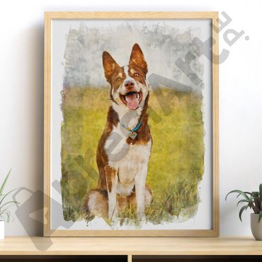 Cuadros Personalizados - Pintura Acuarela de Perro