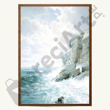arte marino con rocas y olas