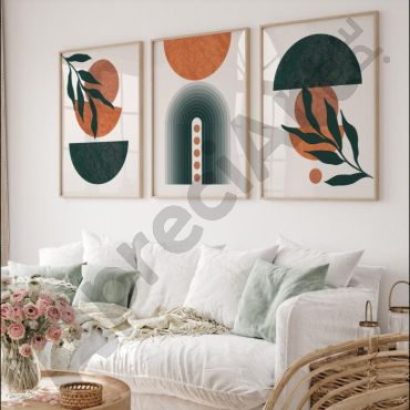 Cuadros de Arte Bohemio - Plantas y Recipientes - Set de 3
