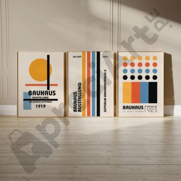 Cuadros Abstractos - Bauhaus Clásico - Set de 3