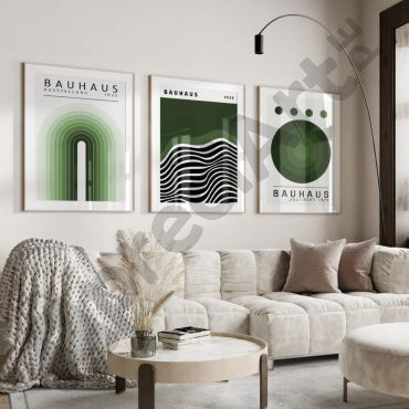 Cuadros Abstractos - La Técnica de Bauhaus - Set de 3