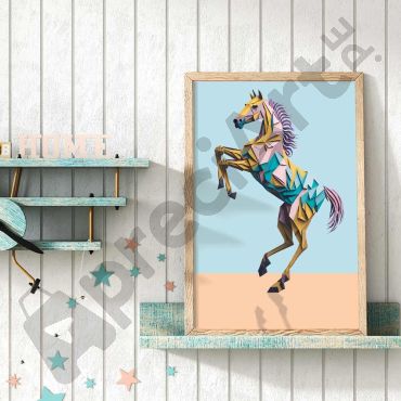Cuadros para niños - Caballos Relinchando - 03