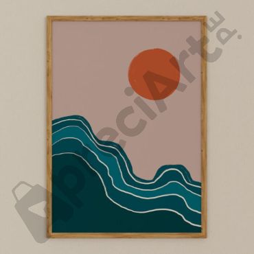 cuadro abstracto del atardecer