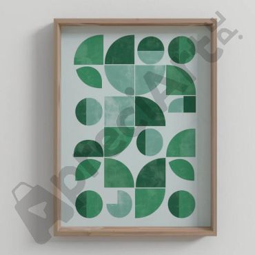 Cuadro Bauhaus Abstracto Verde