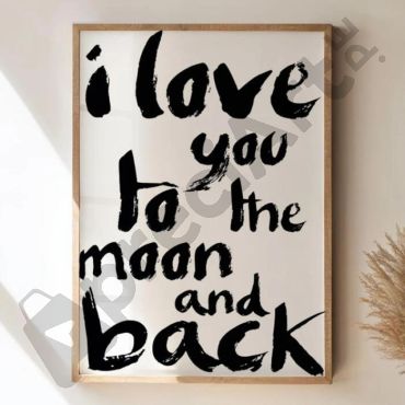 cuadro con frase i love you to the moon and back