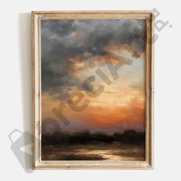 cuadro de nubes al atardecer