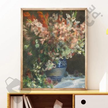 cuadro de pierre auguste renoir gladiolos en jarron