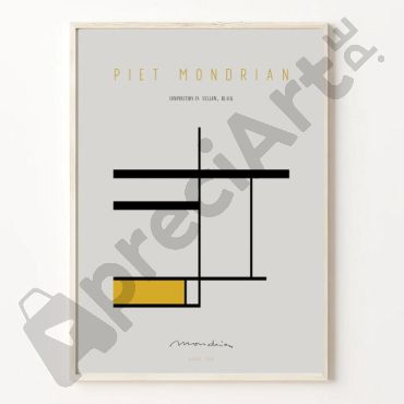 cuadro de piet mondrian composicion en amarillo