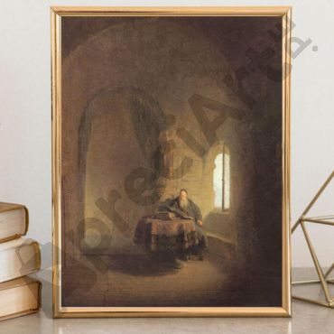 Cuadro de Rembrandt van Rijn - Lectura Filosófica