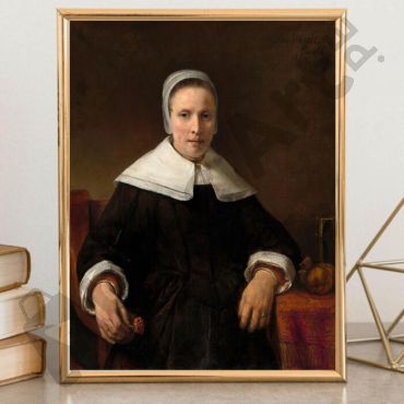 Cuadro de Rembrandt van Rijn - Una Mujer Sosteniendo una Rosa