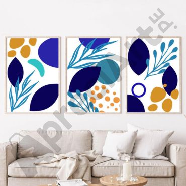 cuadros abstracto en paleta azul