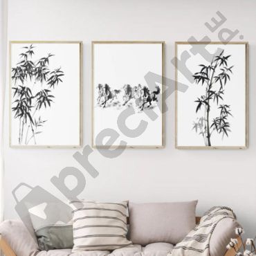 cuadros decorativos bambu y caballos