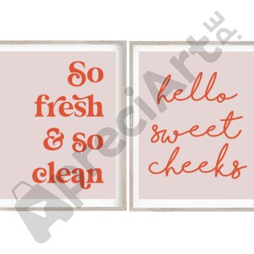 Cuadros para Baños - Frases para Baño - Set de 2