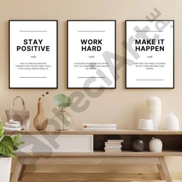 cuadros para oficina frase stay positive work hard make it happen