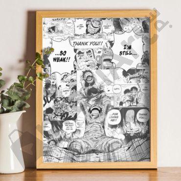 Cuadros de Anime - One Piece en Blanco y Negro