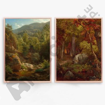 cuadros de bosque en otoño