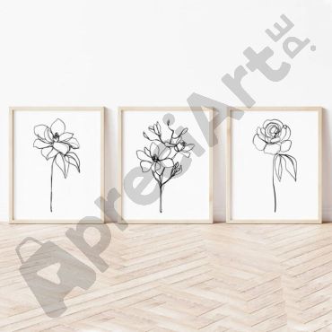 cuadros de lineas de flores