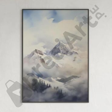 cuadros de paisajes naturales montañas con nieve