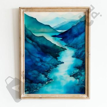 cuadros de paisajes naturales noeruega de azul