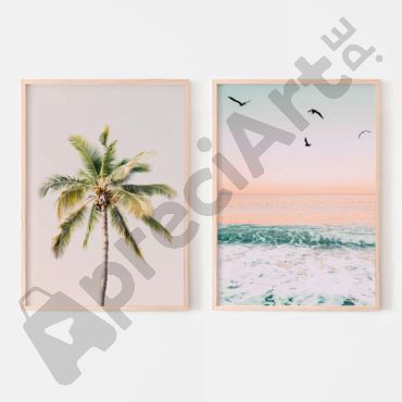 cuadros de playa color pastel