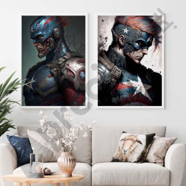 Cuadros de Superhéroes - Dúo América - Set de 2