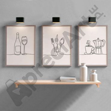 cuadros decorativos arte en linea de cocina